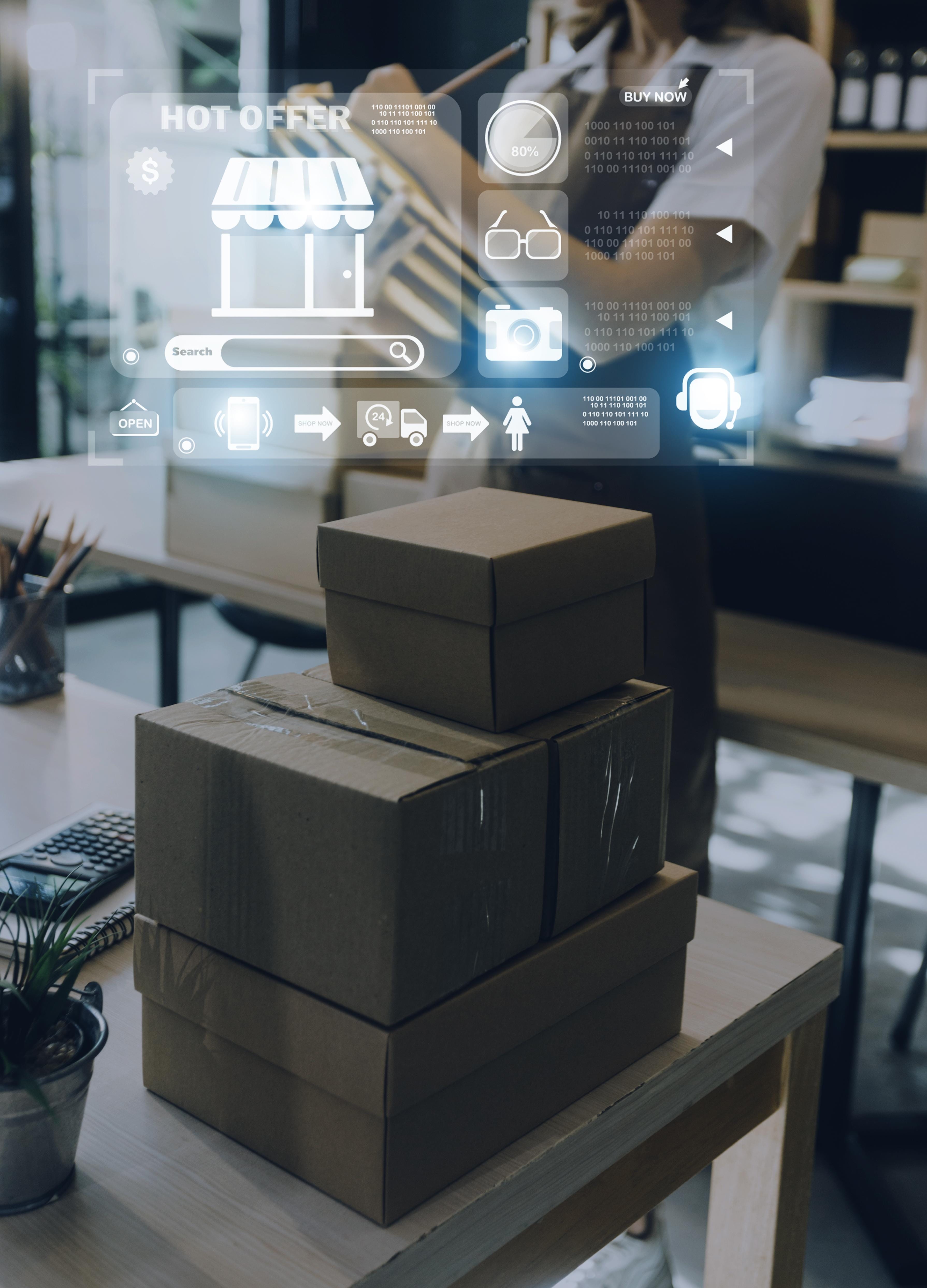 Analytical graph illustrating e-commerce growth projections